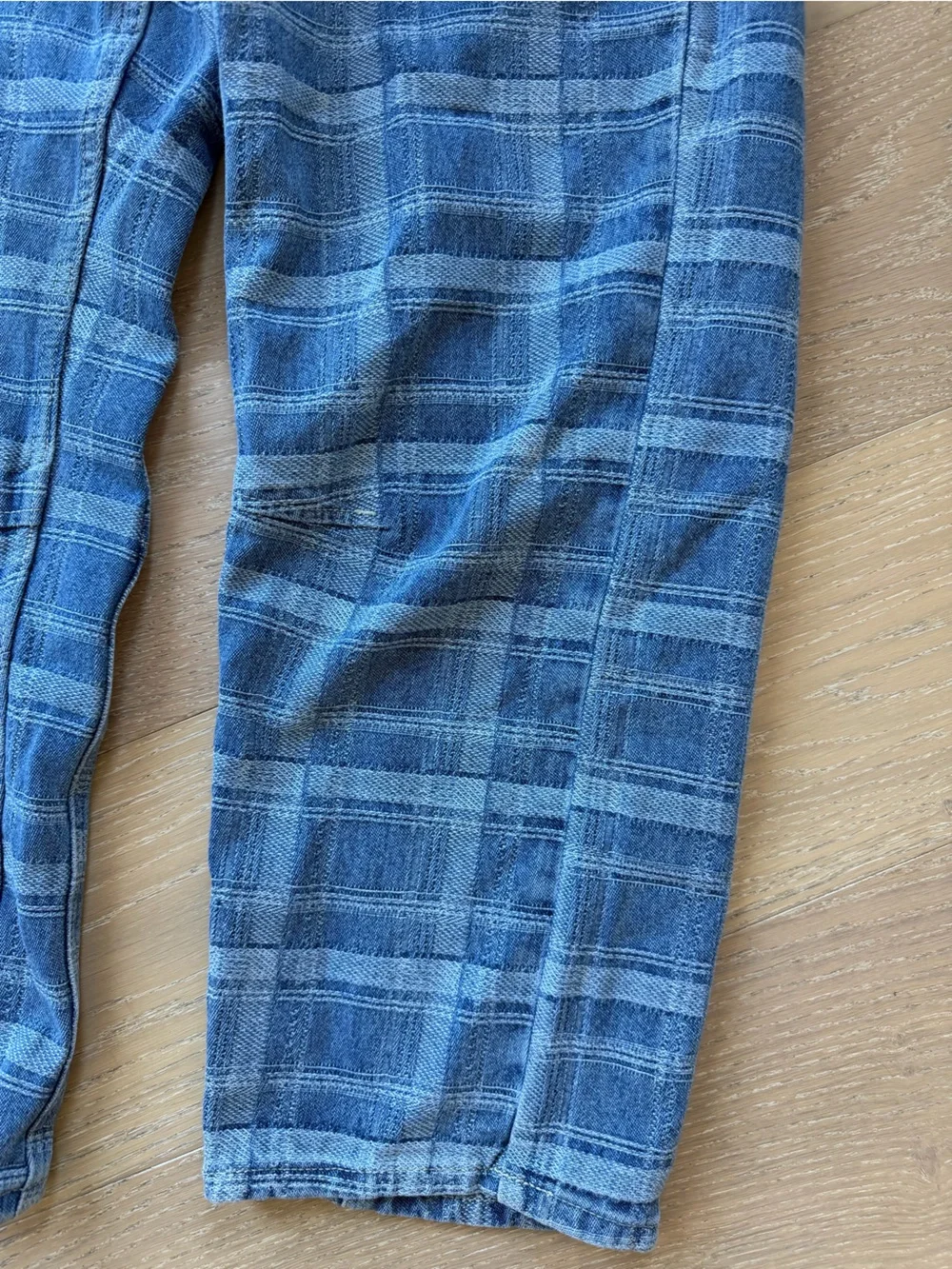 bohme Blue Plaid Barrel Jeans - Picture 4 of 8
